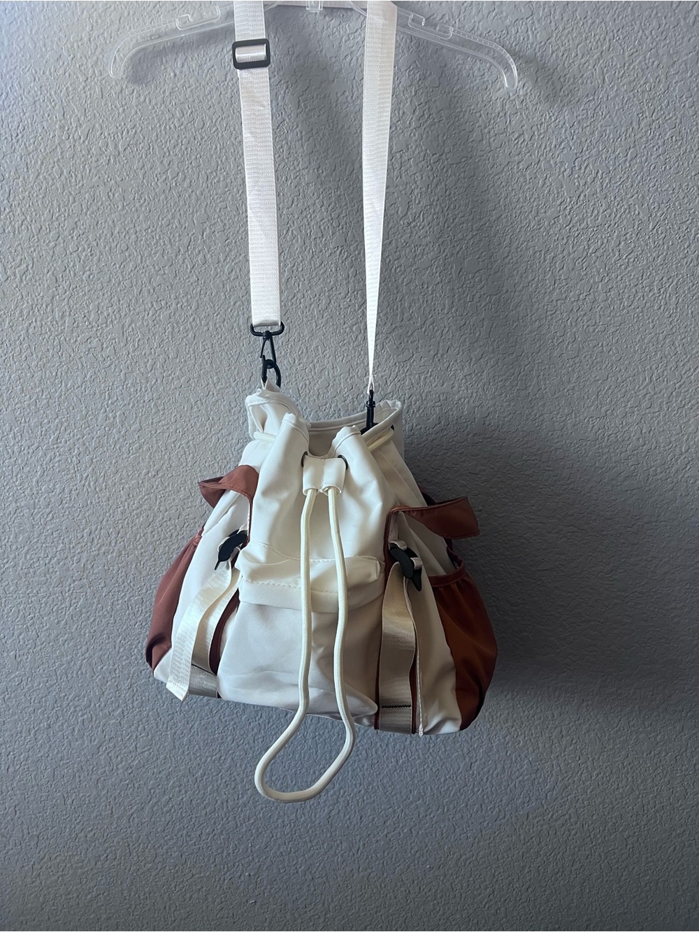 Bougie back to school White and Brown Drawstring Tote Bag - Picture 2 of 16